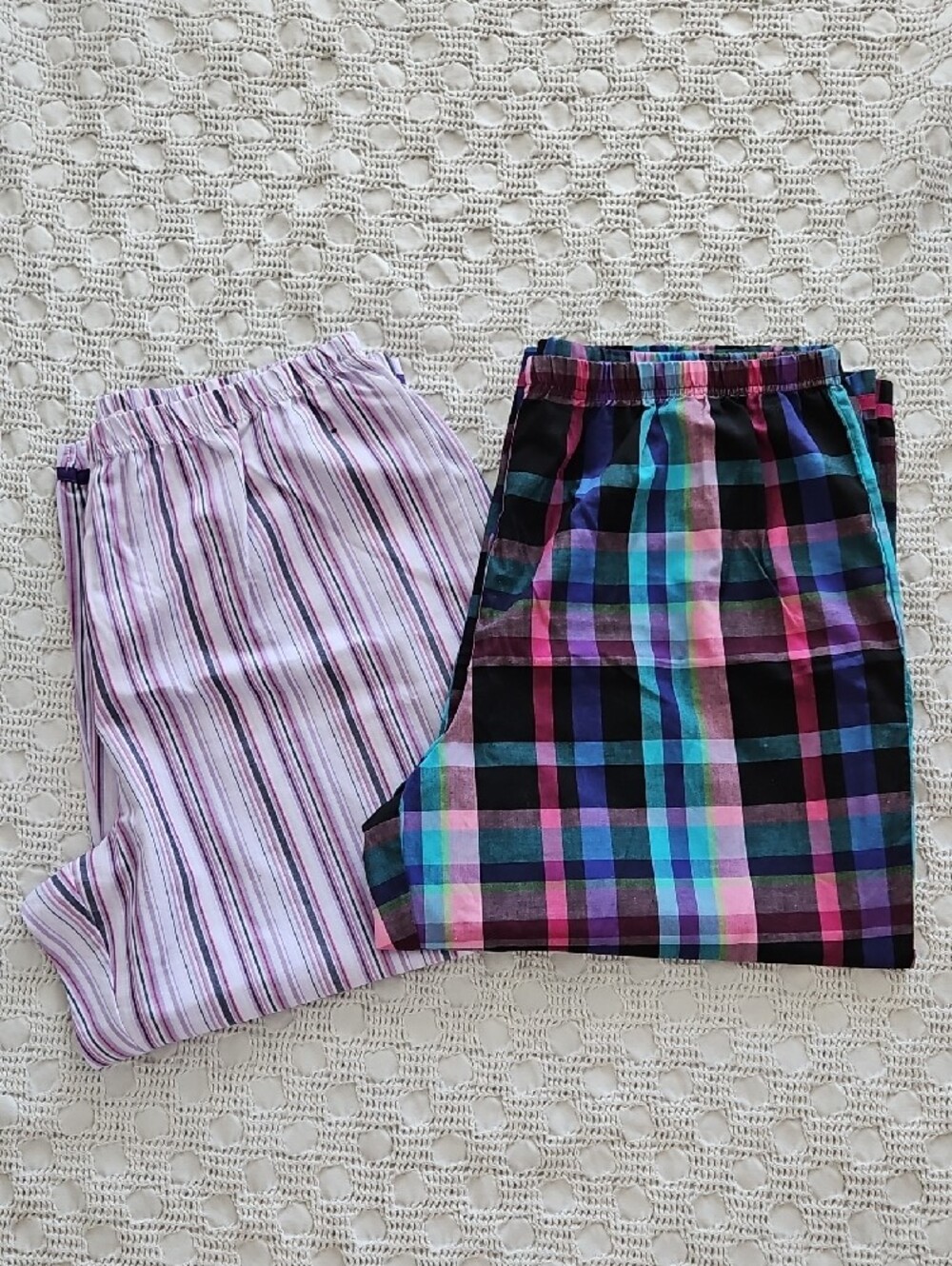 Womens Cuddl Duds Cotton Capri PJ Pants 2 pair Size L (12-14)
